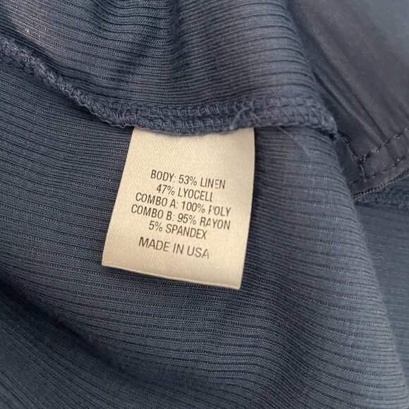 Lola & Sophie New York Navy Blazer Size Small Mixed Media Crepe Ribbed Knit - Picture 4 of 6